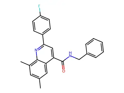 N-benzyl-2-(4-fluorophenyl)-6,8-dimethyl-4-quinolinecarboxamide structure