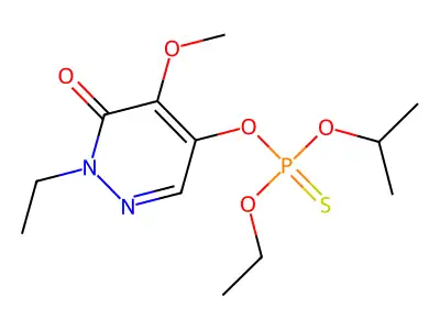 Phosphorothioic acid, O-(1,6-dihydro-1-ethyl-5-methoxy-6-oxo-4-pyridazinyl) O-ethyl O-(1-methylethyl) ester structure