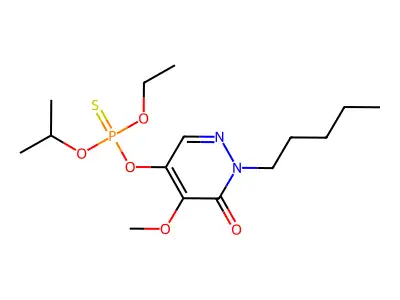 Phosphorothioic acid, O-(1,6-dihydro-5-methoxy-6-oxo-1-pentyl-4-pyridazinyl) O-ethyl O-(1-methylethyl) ester structure
