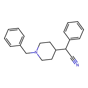 alpha-Phenyl-1-(phenylmethyl)-4-piperidineacetonitrile structure