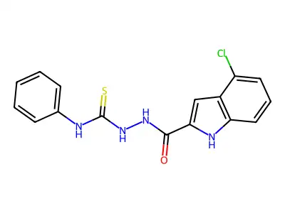 1H-Indole-2-carboxylic acid, 4-chloro-, 2-((phenylamino)thioxomethyl)hydrazide structure