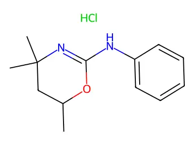 4,4,6-Trimethyl-N-phenyl-1,3-oxazinan-2-imine--hydrogen chloride (1/1) structure
