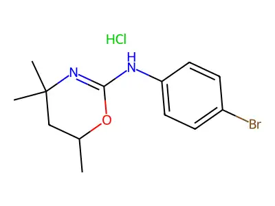 5,6-Dihydro-2-(p-bromoanilino)-4,4,6-trimethyl-4H-1,3-oxazine hydrochloride structure