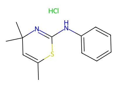 4H-1,3-Thiazin-2-amine, N-phenyl-4,4,6-trimethyl-, monohydrochloride structure