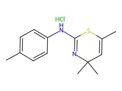 4H-1,3-Thiazin-2-amine, N-(4-methylphenyl)-4,4,6-trimethyl-, monohydrochloride structure