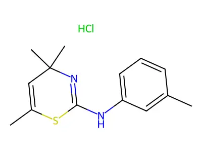 4H-1,3-Thiazin-2-amine, N-(3-methylphenyl)-4,4,6-trimethyl-, monohydrochloride structure