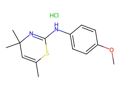 4H-1,3-Thiazin-2-amine, N-(4-methoxyphenyl)-4,4,6-trimethyl-, monohydrochloride structure
