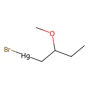 Bromo(2-methoxybutyl)mercury structure