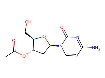 [5-(4-Amino-2-oxopyrimidin-1-yl)-2-(hydroxymethyl)oxolan-3-yl] acetate structure