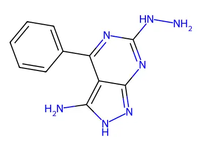 6-hydrazino-4-phenyl-1H-pyrazolo[3,4-d]pyrimidin-3-amine structure