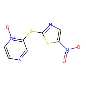 ((5-硝基-2-噻唑基)硫代)吡嗪1-氧化物 structure