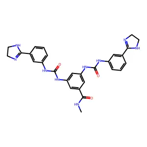 3,5-Bis[[[[3-(4,5-dihydro-1H-imidazol-2-yl)phenyl]amino]carbonyl]amino]-N-methylbenzamide structure