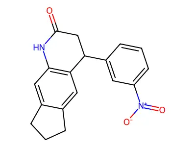 4-(3-nitrophenyl)-1,3,4,6,7,8-hexahydro-2H-cyclopenta[g]quinolin-2-one structure