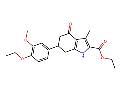 ethyl 6-(4-ethoxy-3-methoxyphenyl)-3-methyl-4-oxo-4,5,6,7-tetrahydro-1H-indole-2-carboxylate structure
