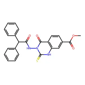 methyl 3-[(2,2-diphenylacetyl)amino]-4-oxo-2-sulfanylidene-1H-quinazoline-7-carboxylate structure