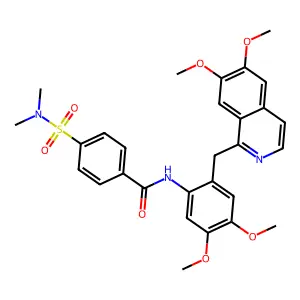 N-[2-[(6,7-dimethoxyisoquinolin-1-yl)methyl]-4,5-dimethoxyphenyl]-4-(dimethylsulfamoyl)benzamide structure