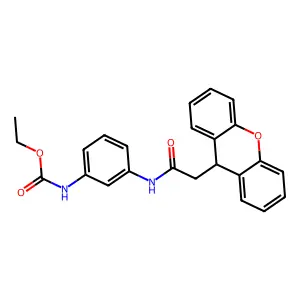 ethyl N-[3-[[2-(9H-xanthen-9-yl)acetyl]amino]phenyl]carbamate structure