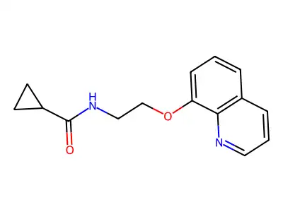 N-[2-(quinolin-8-yloxy)ethyl]cyclopropanecarboxamide structure