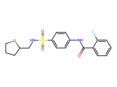 2-fluoro-N-[4-(oxolan-2-ylmethylsulfamoyl)phenyl]benzamide structure