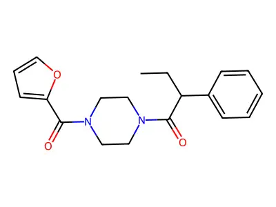 1-[4-(Furan-2-carbonyl)piperazin-1-yl]-2-phenylbutan-1-one structure