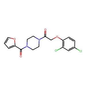 2-(2,4-Dichlorophenoxy)-1-[4-(furan-2-carbonyl)piperazin-1-yl]ethanone structure