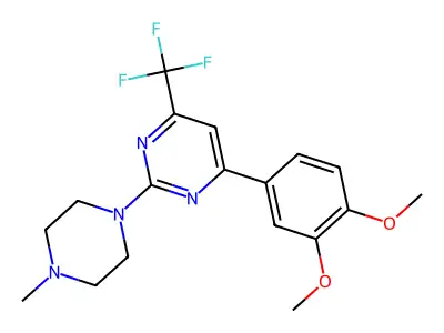 4-(3,4-Dimethoxyphenyl)-2-(4-methylpiperazin-1-yl)-6-(trifluoromethyl)pyrimidine structure