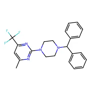 2-(4-Benzhydrylpiperazin-1-yl)-4-methyl-6-(trifluoromethyl)pyrimidine structure