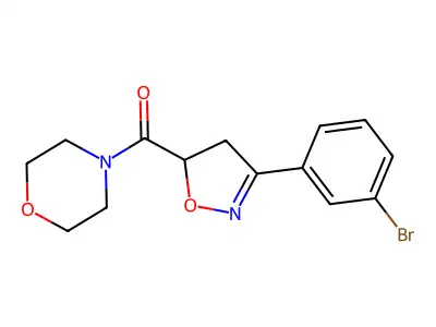 [3-(3-Bromophenyl)-4,5-dihydro-1,2-oxazol-5-yl]-morpholin-4-ylmethanone structure