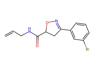 N-allyl-3-(3-bromophenyl)-4,5-dihydro-5-isoxazolecarboxamide structure