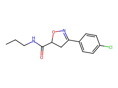 3-(4-chlorophenyl)-N-propyl-4,5-dihydro-1,2-oxazole-5-carboxamide structure