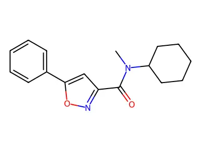 N-cyclohexyl-N-methyl-5-phenyl-1,2-oxazole-3-carboxamide structure