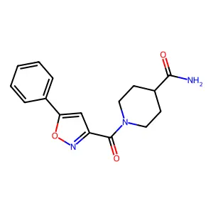 1-[(5-Phenyl-3-isoxazolyl)carbonyl]-4-piperidinecarboxamide structure