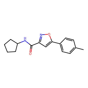 N-cyclopentyl-5-(4-methylphenyl)-1,2-oxazole-3-carboxamide structure