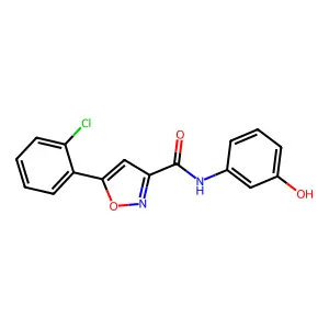 5-(2-chlorophenyl)-N-(3-hydroxyphenyl)-1,2-oxazole-3-carboxamide structure