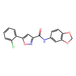 N-(1,3-benzodioxol-5-yl)-5-(2-chlorophenyl)-1,2-oxazole-3-carboxamide structure