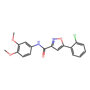 5-(2-chlorophenyl)-N-(3,4-dimethoxyphenyl)-1,2-oxazole-3-carboxamide structure