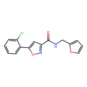 5-(2-chlorophenyl)-N-(furan-2-ylmethyl)-1,2-oxazole-3-carboxamide structure