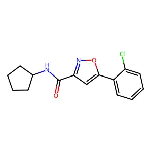 5-(2-chlorophenyl)-N-cyclopentyl-1,2-oxazole-3-carboxamide structure