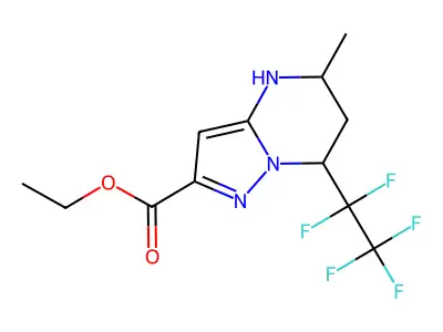ethyl 5-methyl-7-(pentafluoroethyl)-4,5,6,7-tetrahydropyrazolo[1,5-a]pyrimidine-2-carboxylate structure