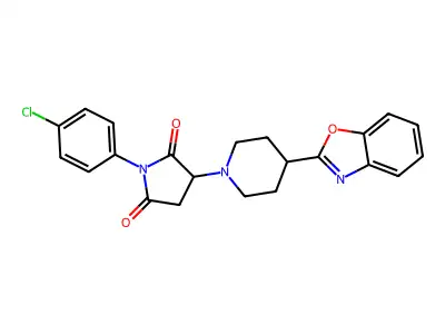 3-[4-(1,3-benzoxazol-2-yl)piperidin-1-yl]-1-(4-chlorophenyl)pyrrolidine-2,5-dione structure