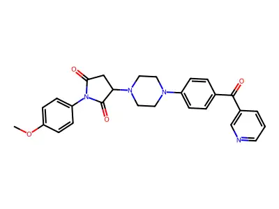 1-(4-methoxyphenyl)-3-{4-[4-(pyridin-3-ylcarbonyl)phenyl]piperazin-1-yl}pyrrolidine-2,5-dione structure