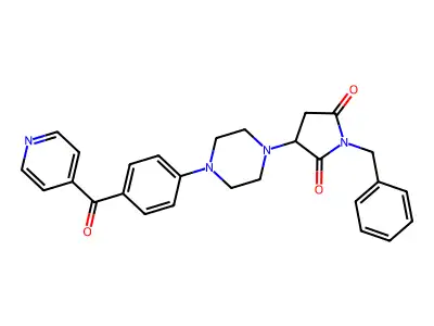 1-Benzyl-3-[4-(4-isonicotinoylphenyl)-1-piperazinyl]-2,5-pyrrolidinedione structure