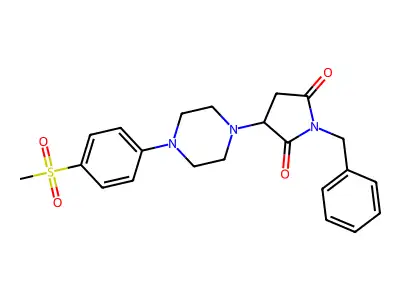 1-Benzyl-3-[4-(4-methylsulfonylphenyl)piperazin-1-yl]pyrrolidine-2,5-dione structure