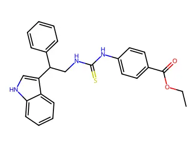 ethyl 4-({[2-(1H-indol-3-yl)-2-phenylethyl]carbamothioyl}amino)benzoate structure