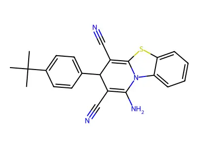 1-amino-3-(4-tert-butylphenyl)-3H-pyrido[2,1-b][1,3]benzothiazole-2,4-dicarbonitrile structure