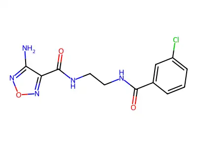 4-amino-N-[2-[(3-chlorobenzoyl)amino]ethyl]-1,2,5-oxadiazole-3-carboxamide structure