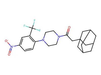 2-(1-Adamantyl)-1-[4-[4-nitro-2-(trifluoromethyl)phenyl]piperazin-1-yl]ethanone structure