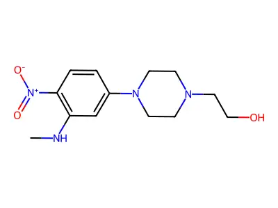 2-[4-[3-(Methylamino)-4-nitrophenyl]piperazin-1-yl]ethanol structure