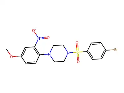 1-(4-Bromophenyl)sulfonyl-4-(4-methoxy-2-nitrophenyl)piperazine structure