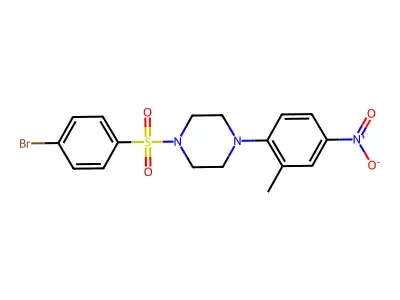 1-(4-Bromophenyl)sulfonyl-4-(2-methyl-4-nitrophenyl)piperazine structure